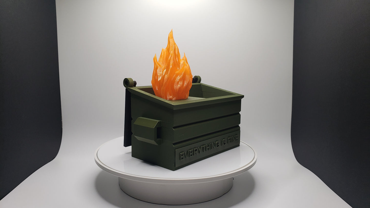 Flickering Dumpster Fire - LED Illuminated