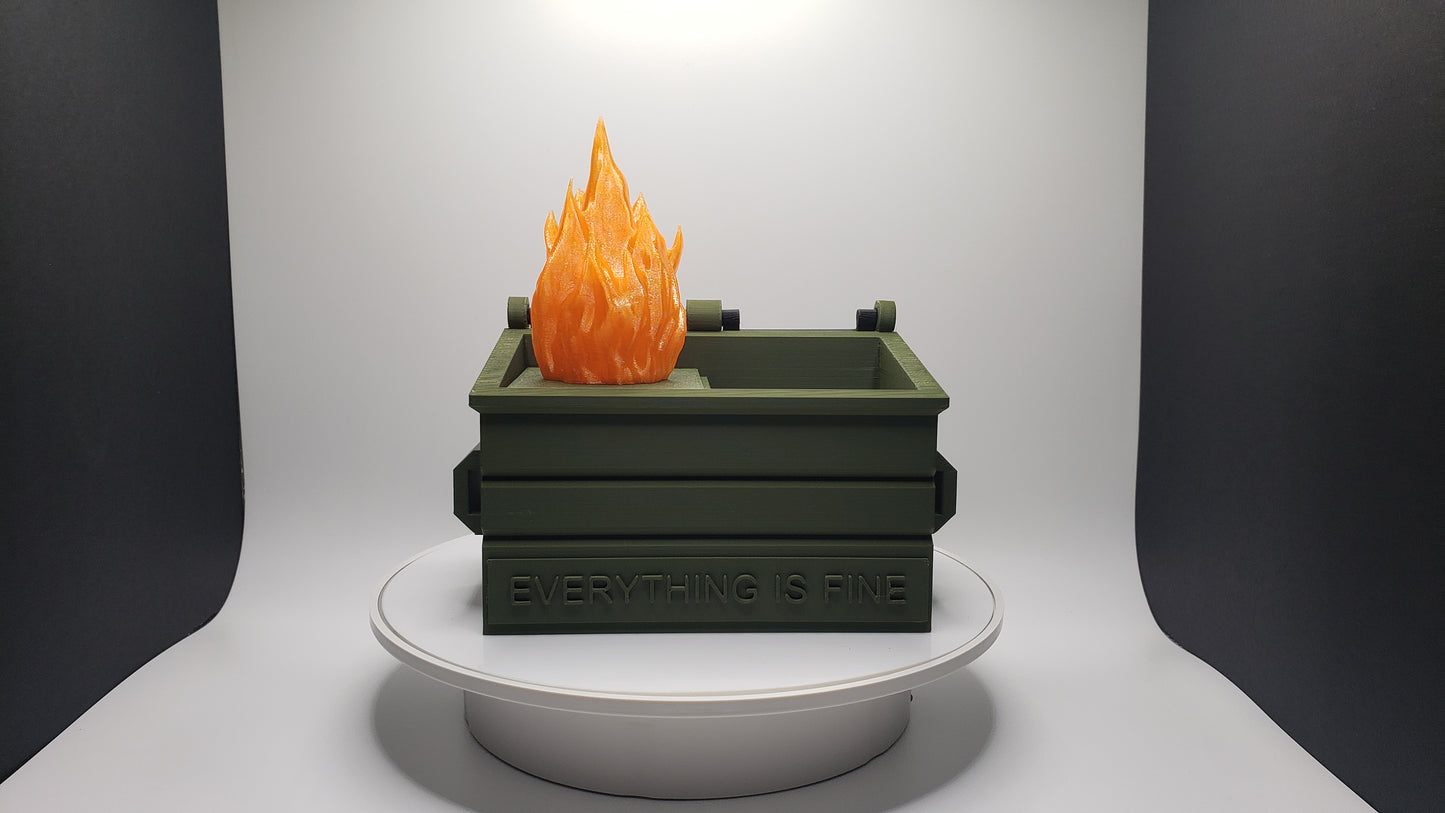 Flickering Dumpster Fire - LED Illuminated