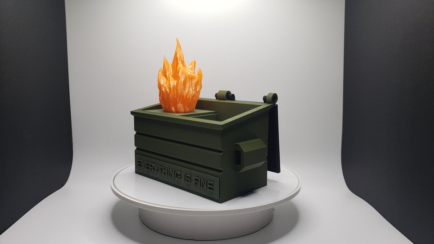 Flickering Dumpster Fire - LED Illuminated