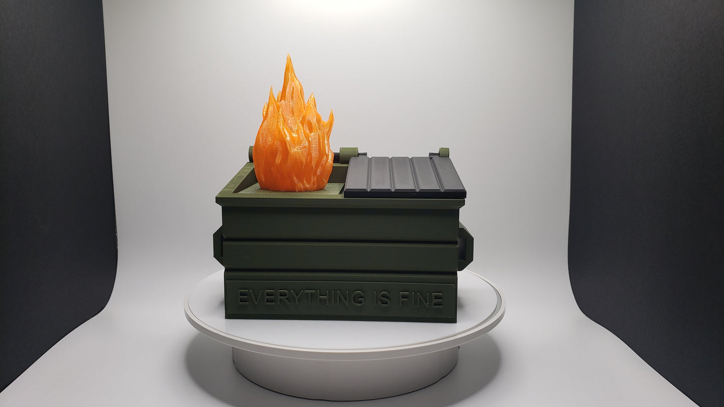 Flickering Dumpster Fire - LED Illuminated