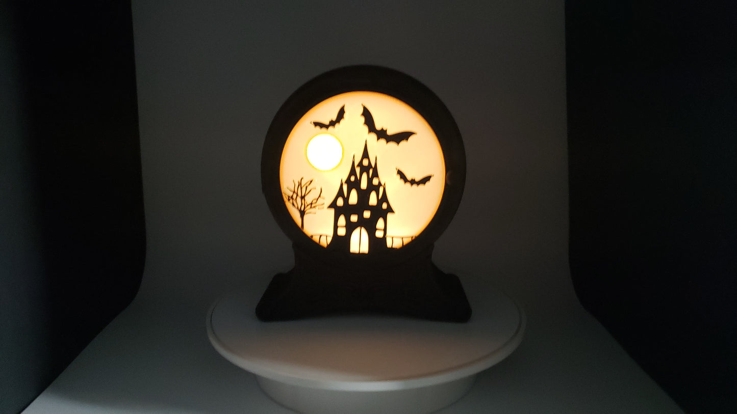 Halloween Scene Lightbox - Includes 3 Different Scenes - LED Illuminated