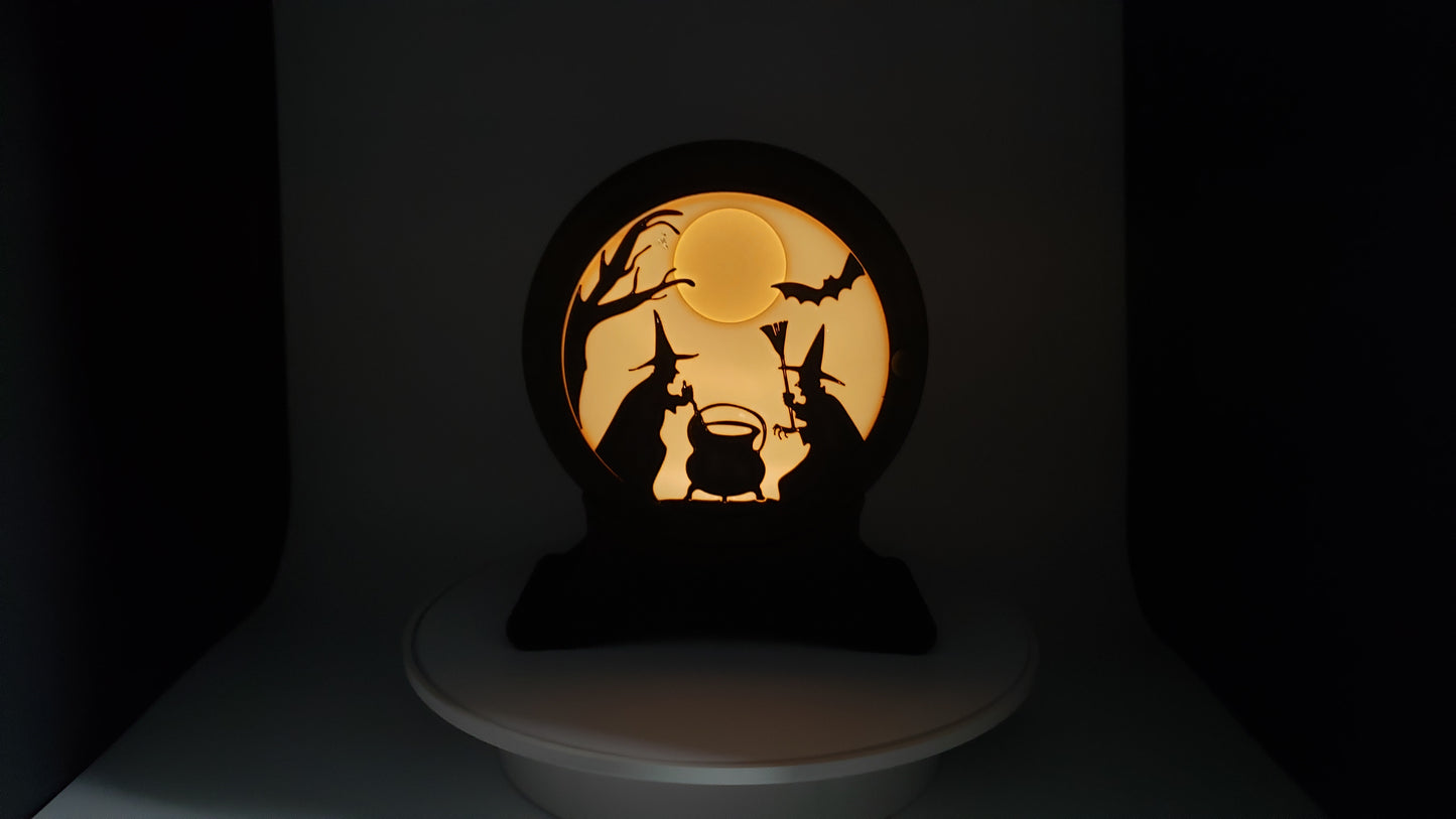 Halloween Scene Lightbox - Includes 3 Different Scenes - LED Illuminated